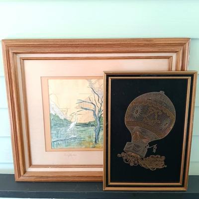 LOT 47: Franklin Mint Sterling and 24k Etching 'The Great Ascent' by Yves Beaujard with COA & Mixed Media Art of the...