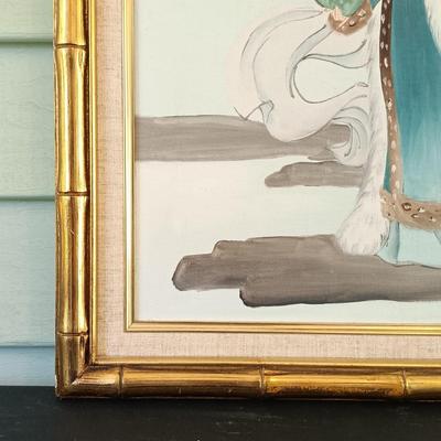 LOT 136: 'Madonna of the Doves' Print on Textile by Lu-Hung-Nien, 3 Ink Prints on Paper & Oil Painting of a Woman by C. Ming