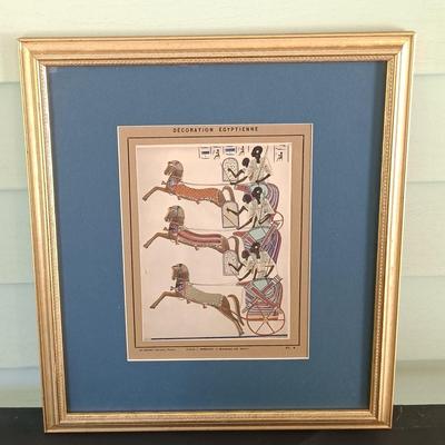 LOT 137: Isis Papyrus Exhibition Painting on Papyrus with COA, Signed Painting of Queen Nefertiti's Tomb on Papyrus & More