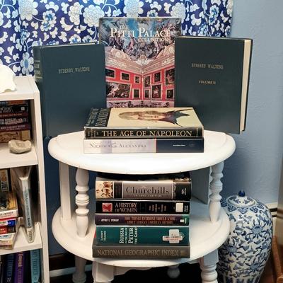 LOT 139: Vintage Book Table with a Collection of Coffee Table Books