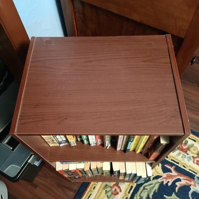 LOT 141: Large Collection of Mystery Novels with Bookshelf Featuring Ngaio Marsi, Martha Grimes, Emily Brightwell & More