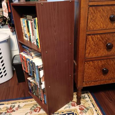LOT 141: Large Collection of Mystery Novels with Bookshelf Featuring Ngaio Marsi, Martha Grimes, Emily Brightwell & More