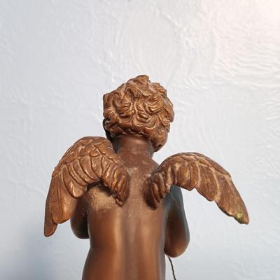LOT 143: Signed Auguste Moreau Bronze Sculpture of Cupid on a Marble Base