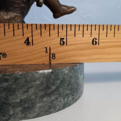LOT 143: Signed Auguste Moreau Bronze Sculpture of Cupid on a Marble Base