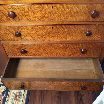LOT 146: Antique Birdseye Maple Chest of Drawers