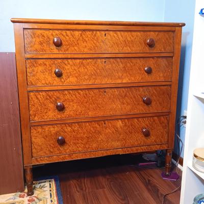 LOT 146: Antique Birdseye Maple Chest of Drawers