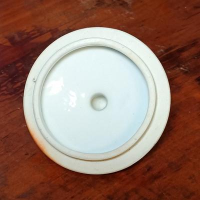 LOT 149: Blue and White Porcelain Chinese Melon Jar with Wood Base