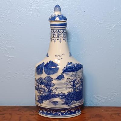 LOT 150: Set of (2) Small Porcelain Ginger Jars, Jehvani Porcelain and Brass Candlestick Holder, Formalities by Braum Bottle & More