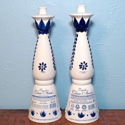 LOT 150: Set of (2) Small Porcelain Ginger Jars, Jehvani Porcelain and Brass Candlestick Holder, Formalities by Braum Bottle & More
