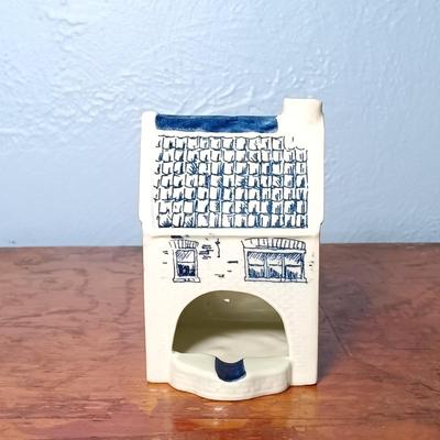 LOT 151: Delft Blue Distel House Ashtray, Delft Toothpicker Holder, Delft Bottle Made for Bols Royal Distilleries & More