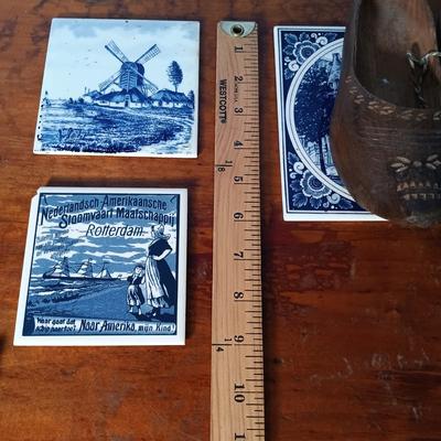 LOT 151: Delft Blue Distel House Ashtray, Delft Toothpicker Holder, Delft Bottle Made for Bols Royal Distilleries & More