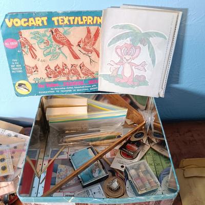 LOT 152: Collection of Sewing Notions Including Glass Sock Darner, Celluloid Hair Pins & More