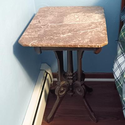 LOT 156: Antique Pink Marble Lamp Table