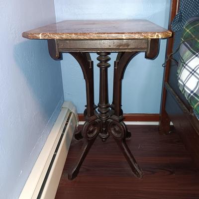 LOT 156: Antique Pink Marble Lamp Table