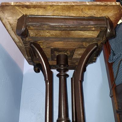 LOT 156: Antique Pink Marble Lamp Table