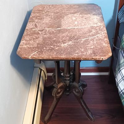 LOT 156: Antique Pink Marble Lamp Table