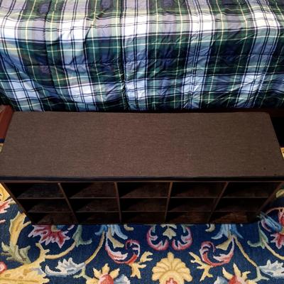 LOT 159: Vintage Scarves with Hat Boxes and Shoe Bench