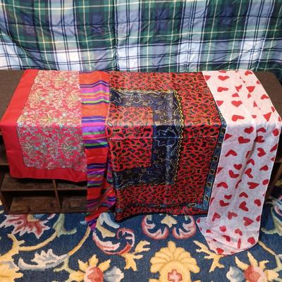 LOT 159: Vintage Scarves with Hat Boxes and Shoe Bench