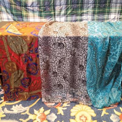 LOT 159: Vintage Scarves with Hat Boxes and Shoe Bench