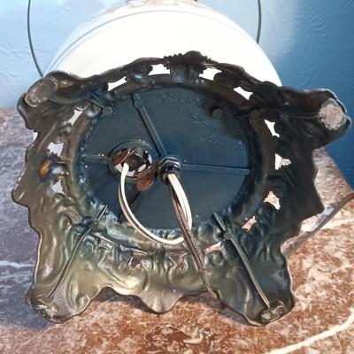 LOT 160: Vintage Quoizel Gone with the Wind Style Hurricane Lamp
