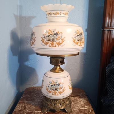 LOT 160: Vintage Quoizel Gone with the Wind Style Hurricane Lamp