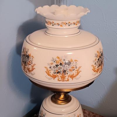 LOT 160: Vintage Quoizel Gone with the Wind Style Hurricane Lamp
