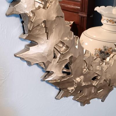 LOT 161: Vintage 1977 Art Inc. Plastic Maple Leaf Frame Mirror