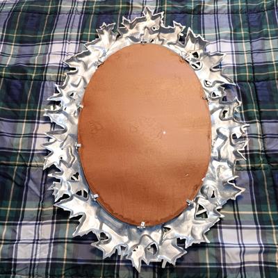 LOT 161: Vintage 1977 Art Inc. Plastic Maple Leaf Frame Mirror