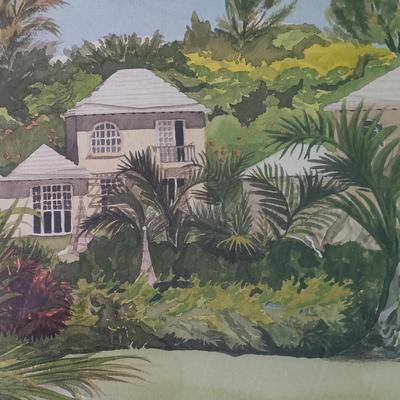 LOT 162: Signed and Numbered Jill Amos Raine Watercolor of St. George's Club, Bermuda