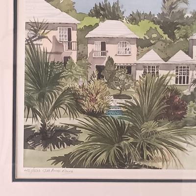 LOT 162: Signed and Numbered Jill Amos Raine Watercolor of St. George's Club, Bermuda