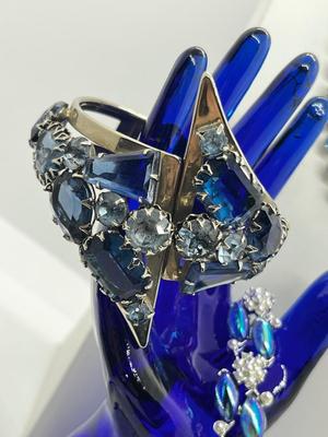 LOT 232J: Assorted Blue and Silvertone Costume Jewelry