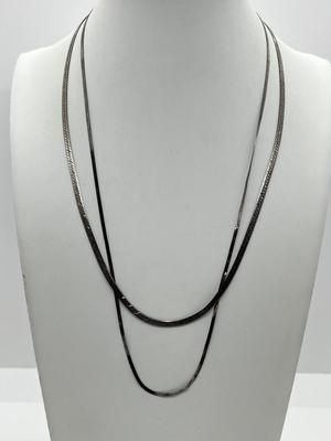 LOT 243: Sterling Herringbone Necklaces - 7.2 Grams