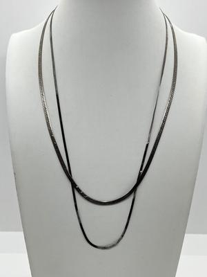 LOT 243: Sterling Herringbone Necklaces - 7.2 Grams