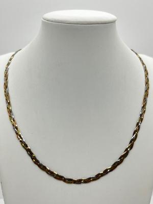 LOT 274J: Sterling Braided Herringbone Tri-Color Chain - 7.5 Grams