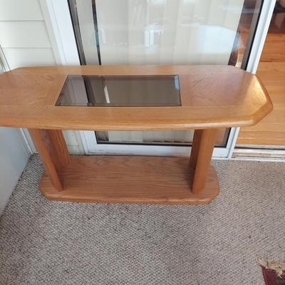Oak & Glass Console Table and Side Table (SR-BBL)