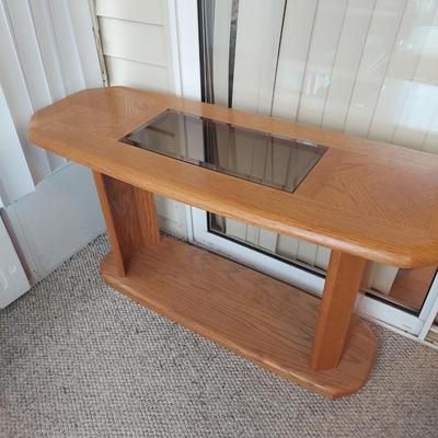 Oak & Glass Console Table and Side Table (SR-BBL)