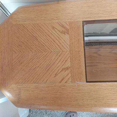 Oak & Glass Console Table and Side Table (SR-BBL)