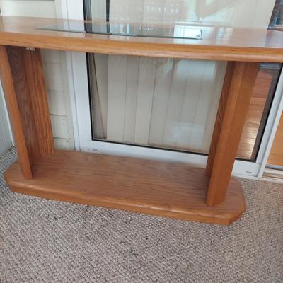 Oak & Glass Console Table and Side Table (SR-BBL)
