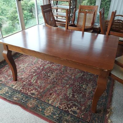 Pottery Barn Dining Table w/ Cane Back Chairs (SR-BBL)