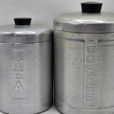LOT 7K: MCM Vintage Aluminum Kitchen Canisters