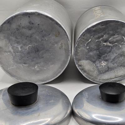 LOT 7K: MCM Vintage Aluminum Kitchen Canisters
