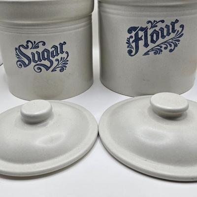 LOT 15K: Vintage Pfaltzgraff Yorktowne Set Including Cannisters, Serving Ware, Glasses, and More
