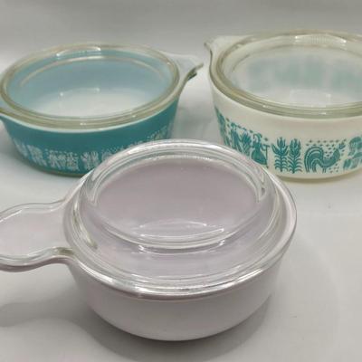 LOT 16K: Vintage Pyrex Butterprint Casserole Dishes and Other Glass Baking Dishes