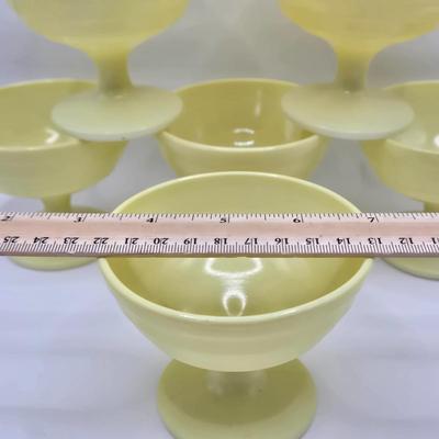 LOT 17K: Vintage MCM Libbey Golden Wheat Glasses, Hazel Atlas Dessert Cups, and Effepi IceCream Scoop (Great For Making the Perfect Size...
