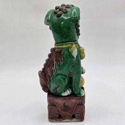 LOT 19K: Chinese Guardian Lion AKA Foo Dog and A Very Happy Carved Wooden Buddha
