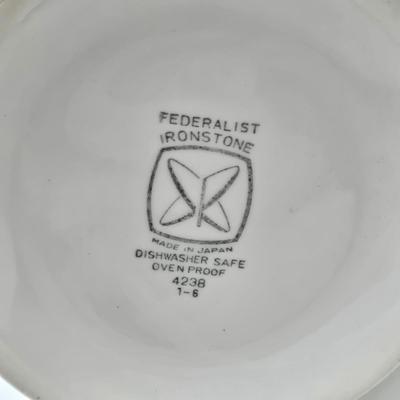 LOT 20K: Various Vintage Pieces of Federalist Ironstone and Corning Ware Cornflower Tea Pot