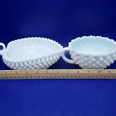 LOT 22K: Vintage Fenton Milk Glass Hobnail Pieces and More