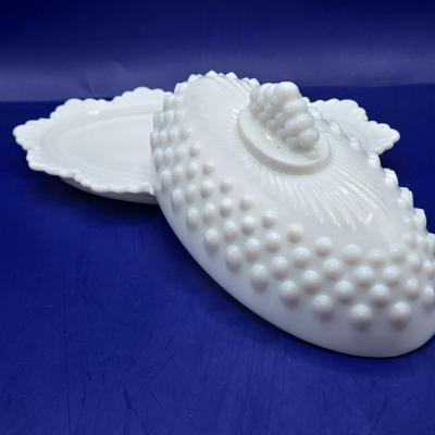 LOT 23K: Multiple Vintage Fenton Milk Glass Hobnail Pieces and More