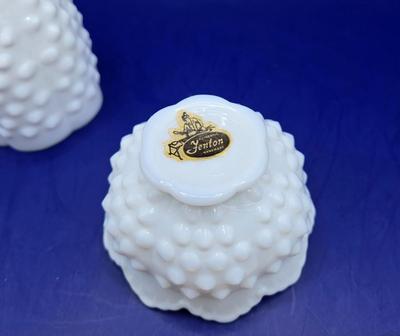 LOT 23K: Multiple Vintage Fenton Milk Glass Hobnail Pieces and More