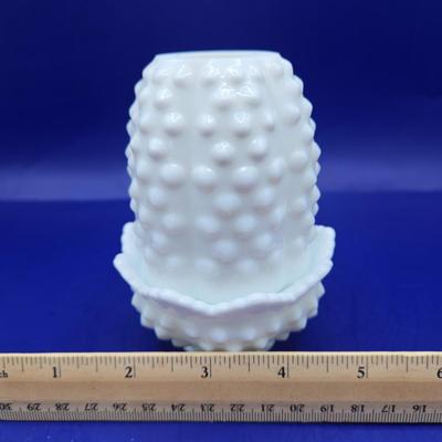 LOT 23K: Multiple Vintage Fenton Milk Glass Hobnail Pieces and More
